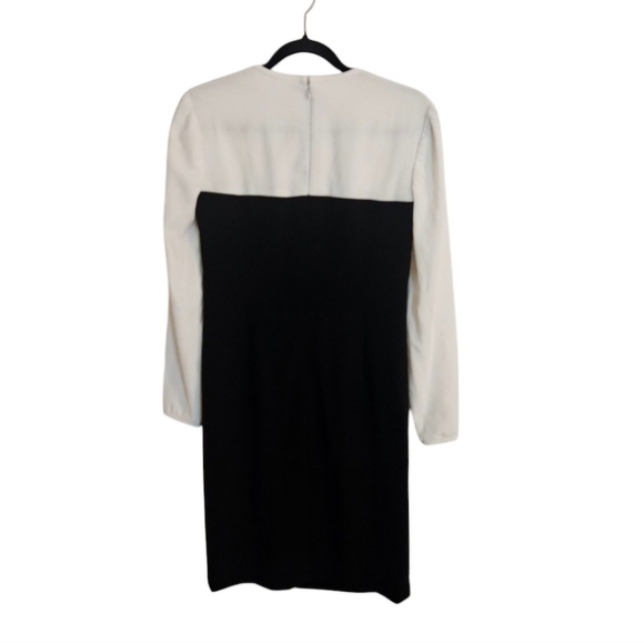 Trina Turk Color-Block Black/White Sheath Long-sleeved Dress size 4 EUC - Picture 2 of 8